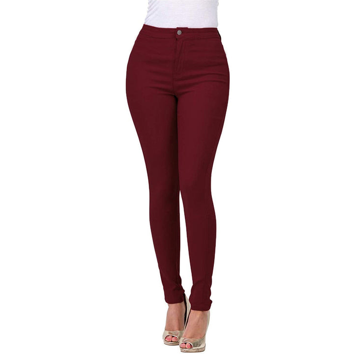 Damen Hoch geschnittene Skinny Jeans mit elastischem Stretch Drune