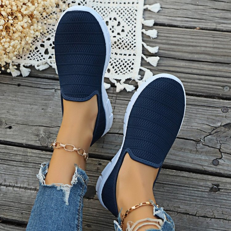 Damen Slip-On Sneakers mit atmungsaktiver Oberflächenstruktur und rutschfester Sohle Drune