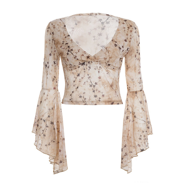 Damen Spitzenbluse mit Rüschendetails Drune
