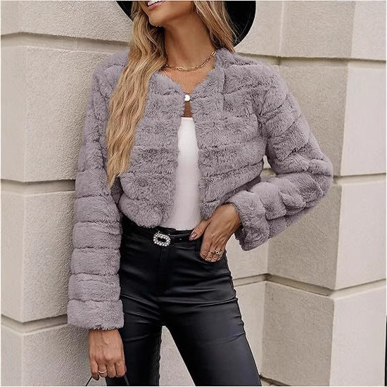 Damen modische Leopardenmuster Fleecejacke Drune