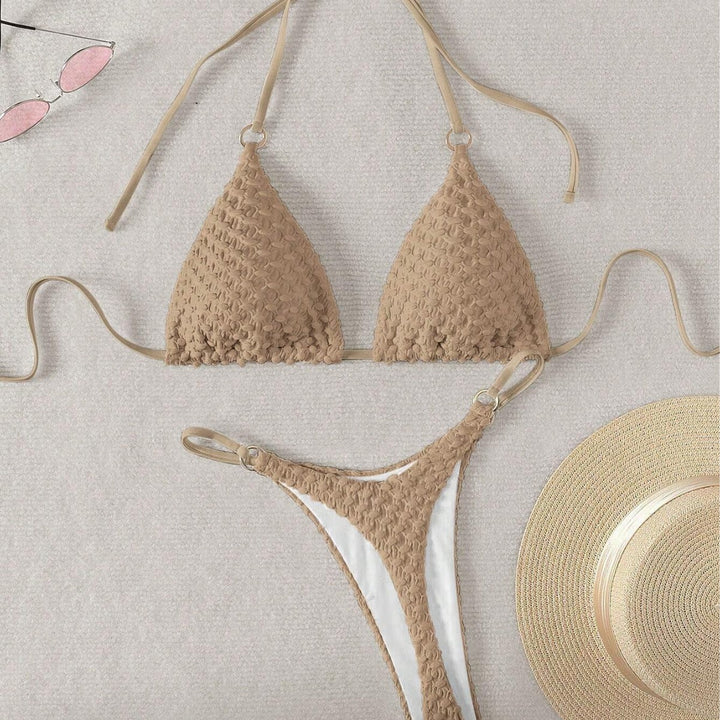 Damen Triangel-Bikini mit raffiniertem Texturenmix Drune