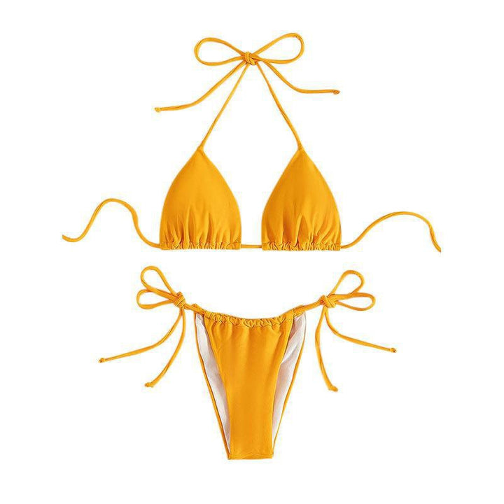 Damen Triangel-Bikini mit verstellbaren Bindebändern und nahtlosem Design Drune