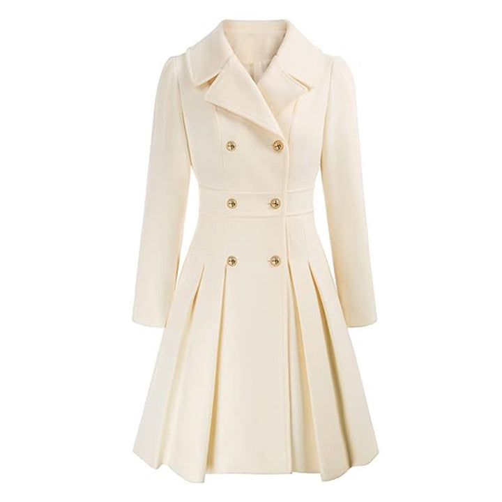 Damen Eleganter Trenchcoat mit tailliertem Schnitt und Plissee-Detail Drune
