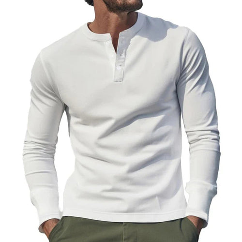 Herren nan Langarmshirt mit Knopfleiste und schmaler Passform Drune
