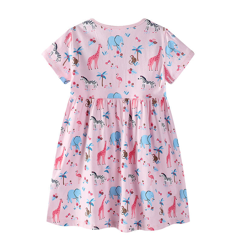 Mädchen Baumwollkleid mit verspieltem Tiermotiv Drune