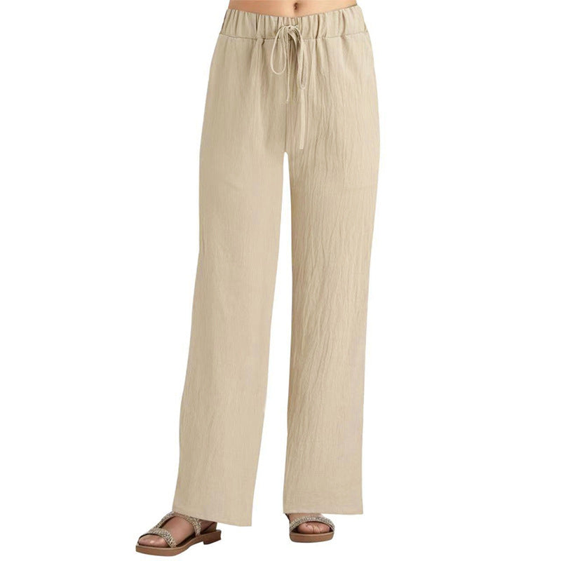 Damen Bequeme weite Leinenhose Drune