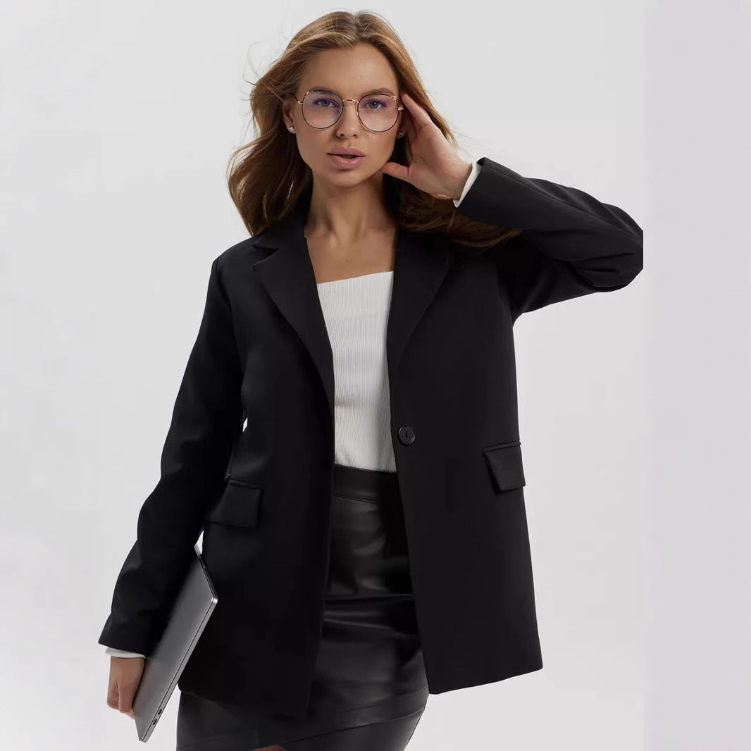 Damen eleganter, lässiger Blazer mit angesagtem Oversized-Schnitt Drune