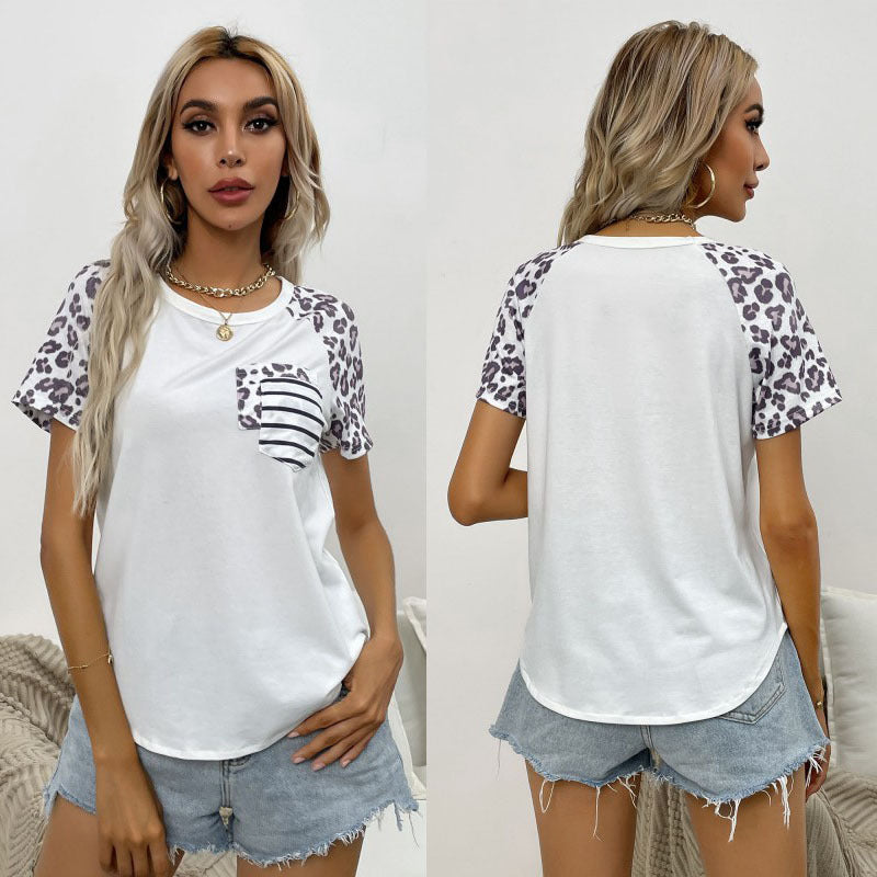 Damen Freizeitshirt mit farbigen Ärmeln und stylischem Brusttaschen-Design Drune