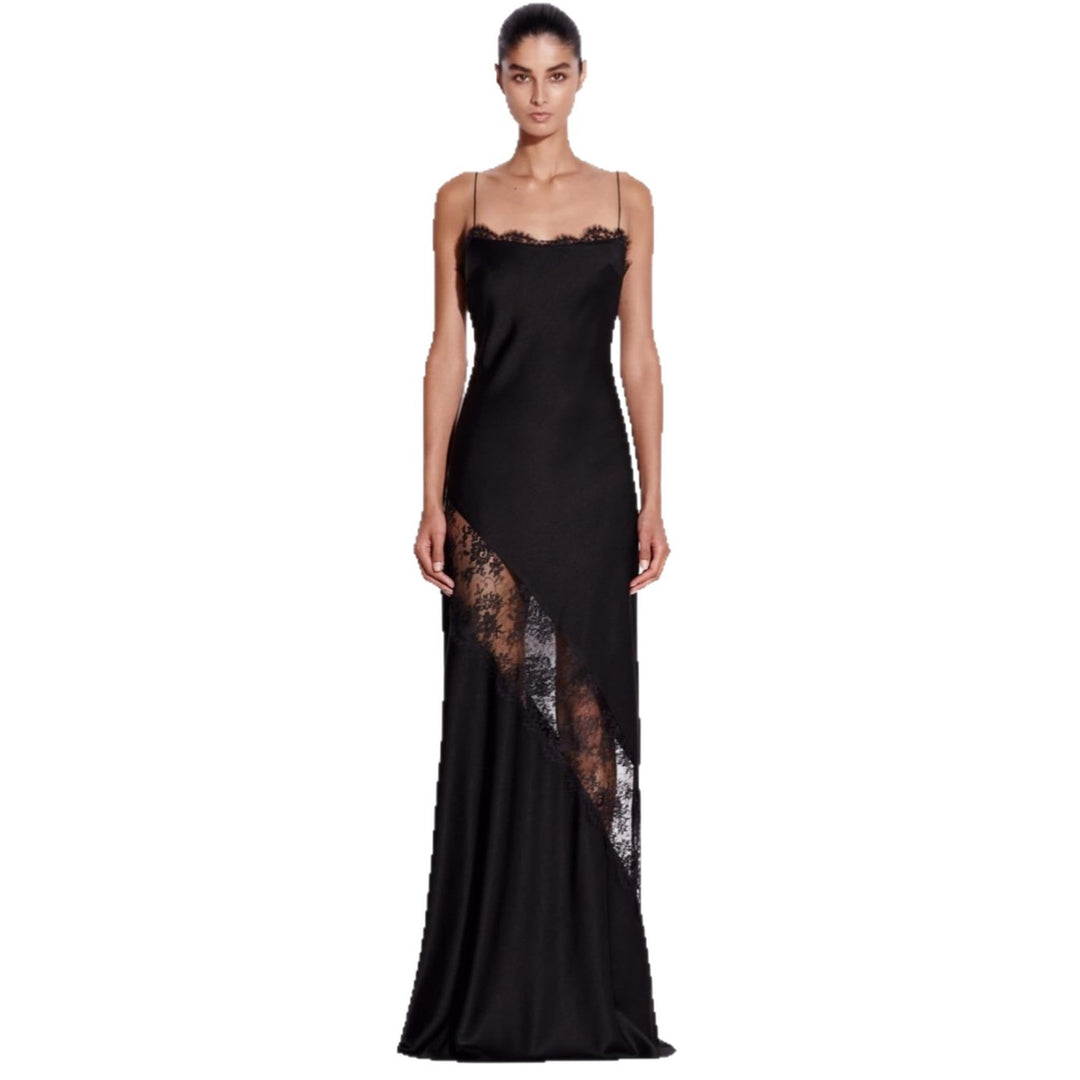 Damen Elegantes Abendkleid mit raffiniertem Spitzenbesatz Drune