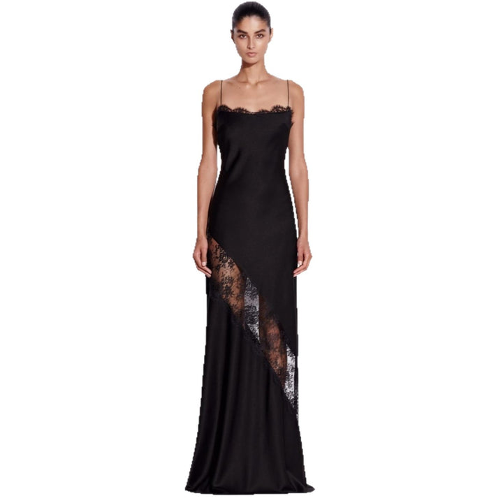 Damen Elegantes Abendkleid mit raffiniertem Spitzenbesatz Drune