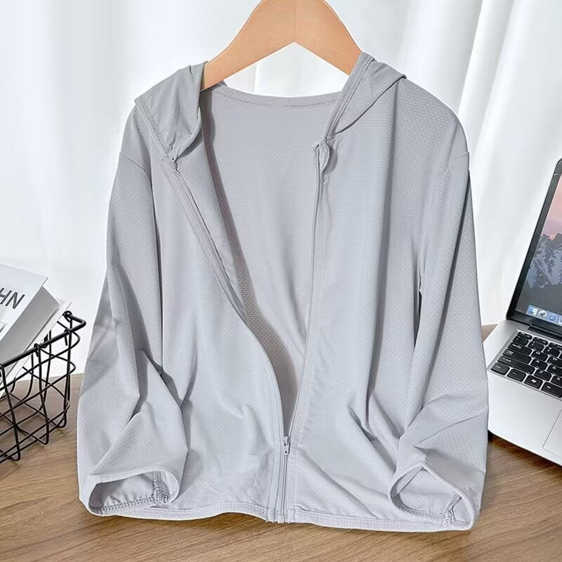 Unisex nan leichte Kapuzenjacke mit atmungsaktiver Netzstruktur und durchgehendem Reißverschluss Drune