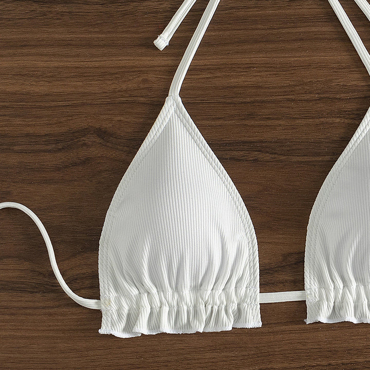 Damen Triangel-Bikini mit verstellbaren Trägern und moderner Ripp-Textur Drune