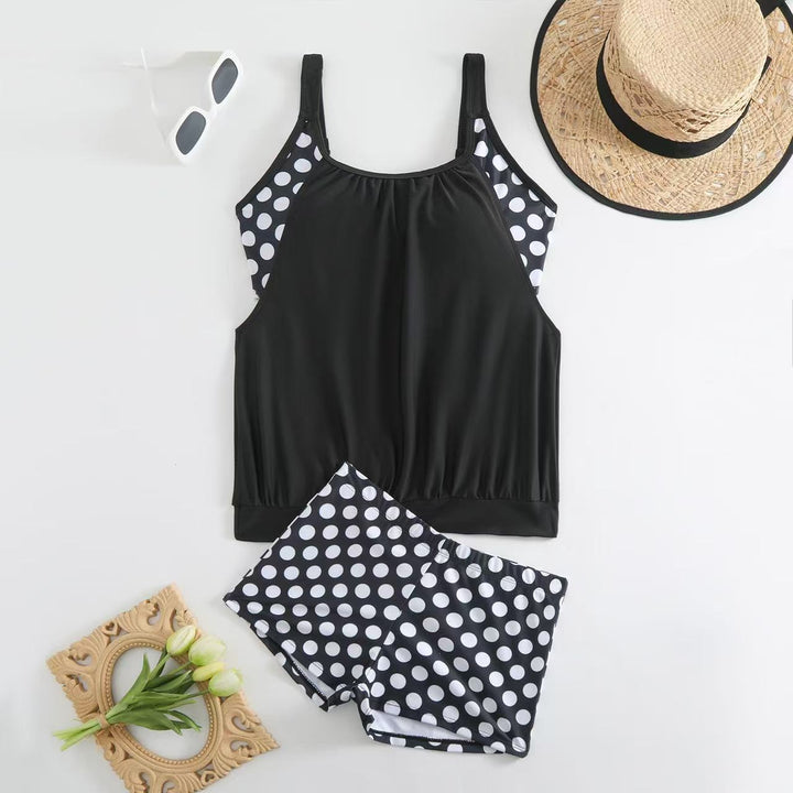 Damen Sportlicher Tankini mit Polka-Dot-Design Drune