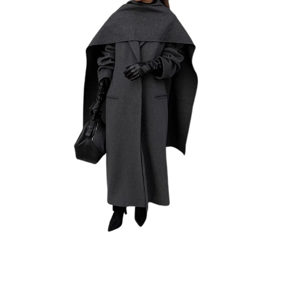 Damen eleganter Umhangmantel mit doppelt gefüttertem Design Drune