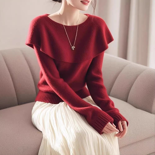 Damen Pullover mit lässigem Schalkragen Drune