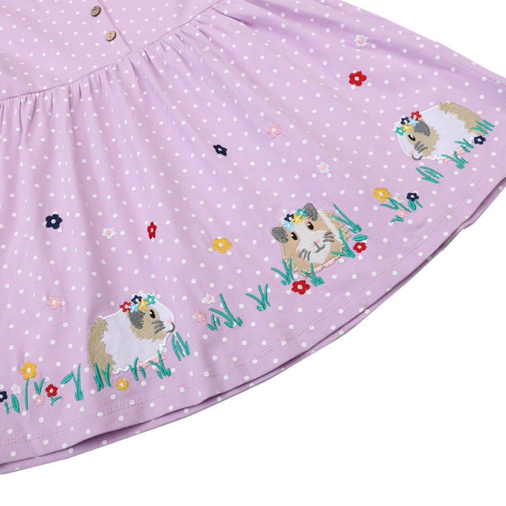 Mädchen Freizeitkleid mit liebevollem Tier- und Blütenmotiv Drune