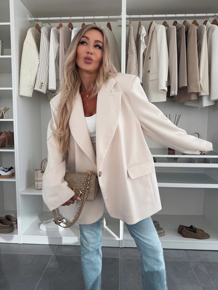 Damen Oversized Blazer mit Extravaganter Schnittführung Drune