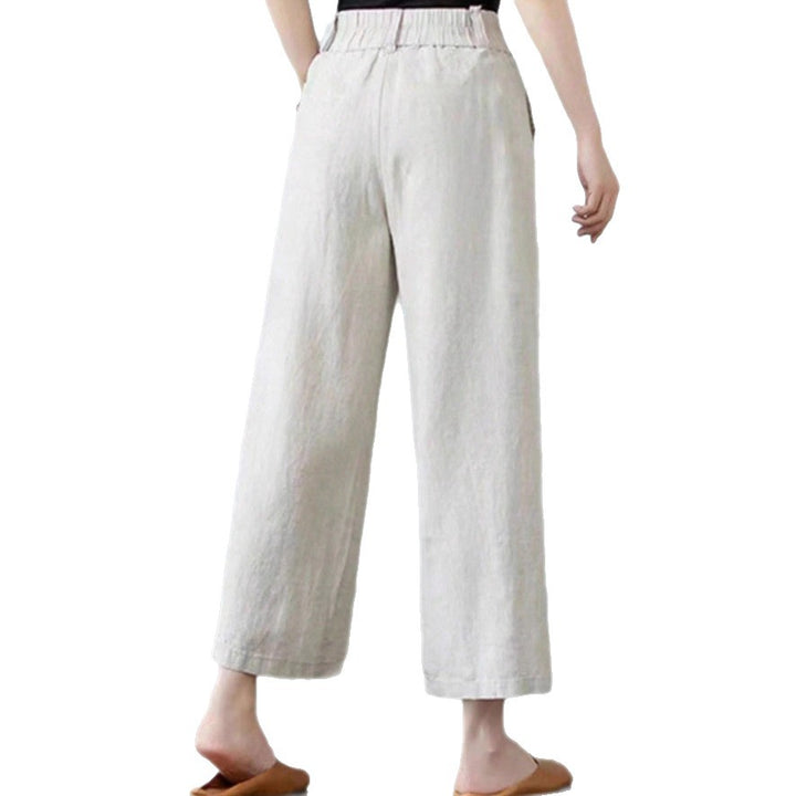 Damen Weite Leinenhose mit elastischem Bund und praktischen Seitentaschen Drune