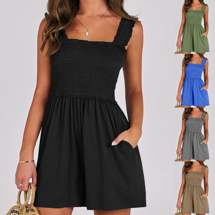 Damen Sommerliches Jumpsuit mit Rüschendetails und praktischen Taschen Drune