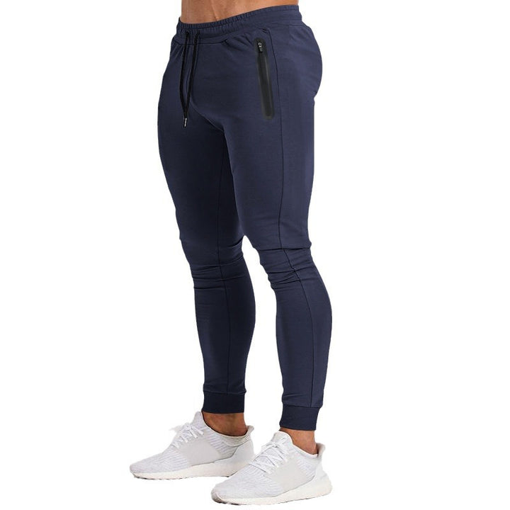 Herren nan schmal geschnittene Funktions-Jogginghose mit wasserdichter Reißverschlusstasche und elastischem Bund Drune