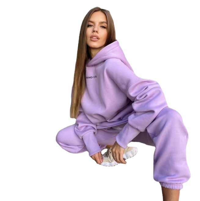 Damen Hoodie- und Jogginghose-Set mit weitem Schnitt Drune
