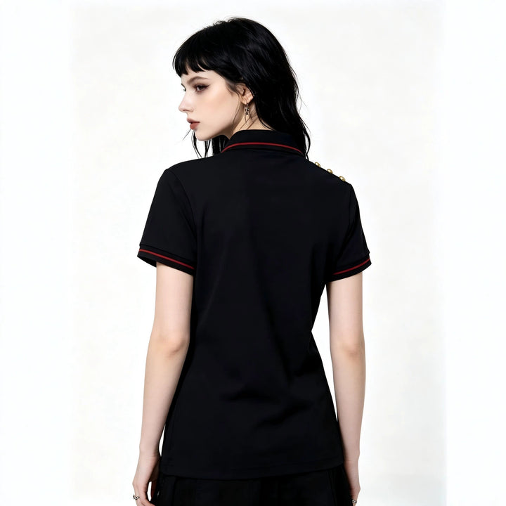 Damen Polo-Shirt mit musikalischem Motiv Drune