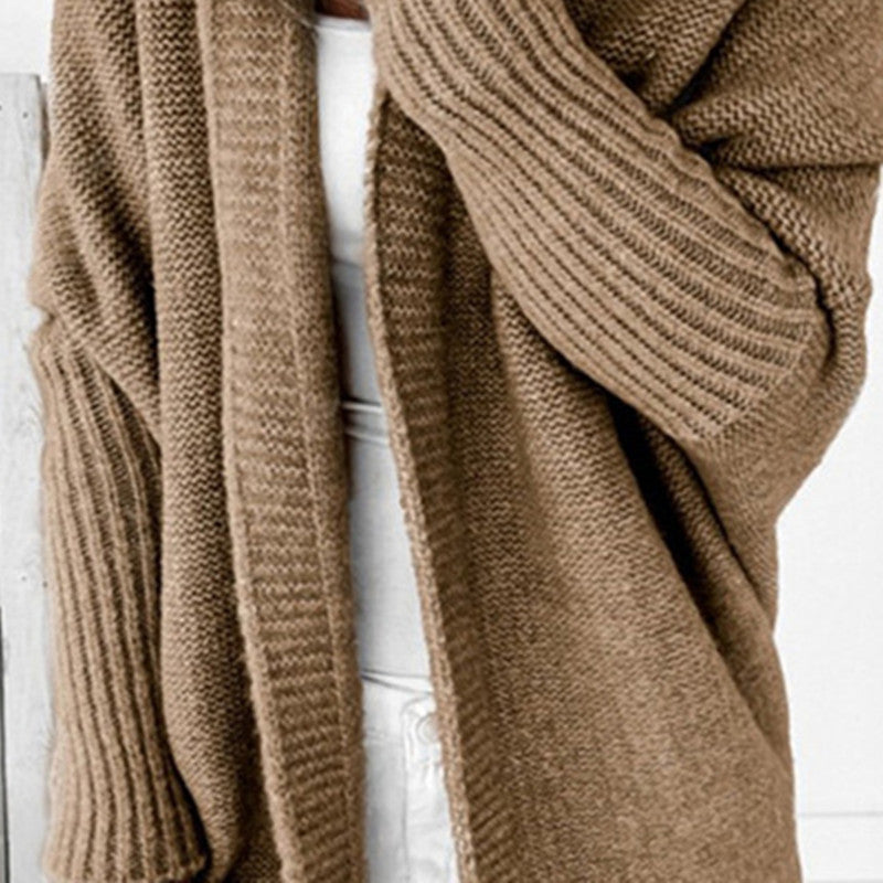 Damen gemütlicher Cardigan mit Kapuze und Farbverlauf Drune