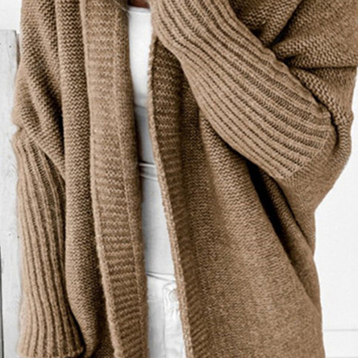 Damen gemütlicher Cardigan mit Kapuze und Farbverlauf Drune