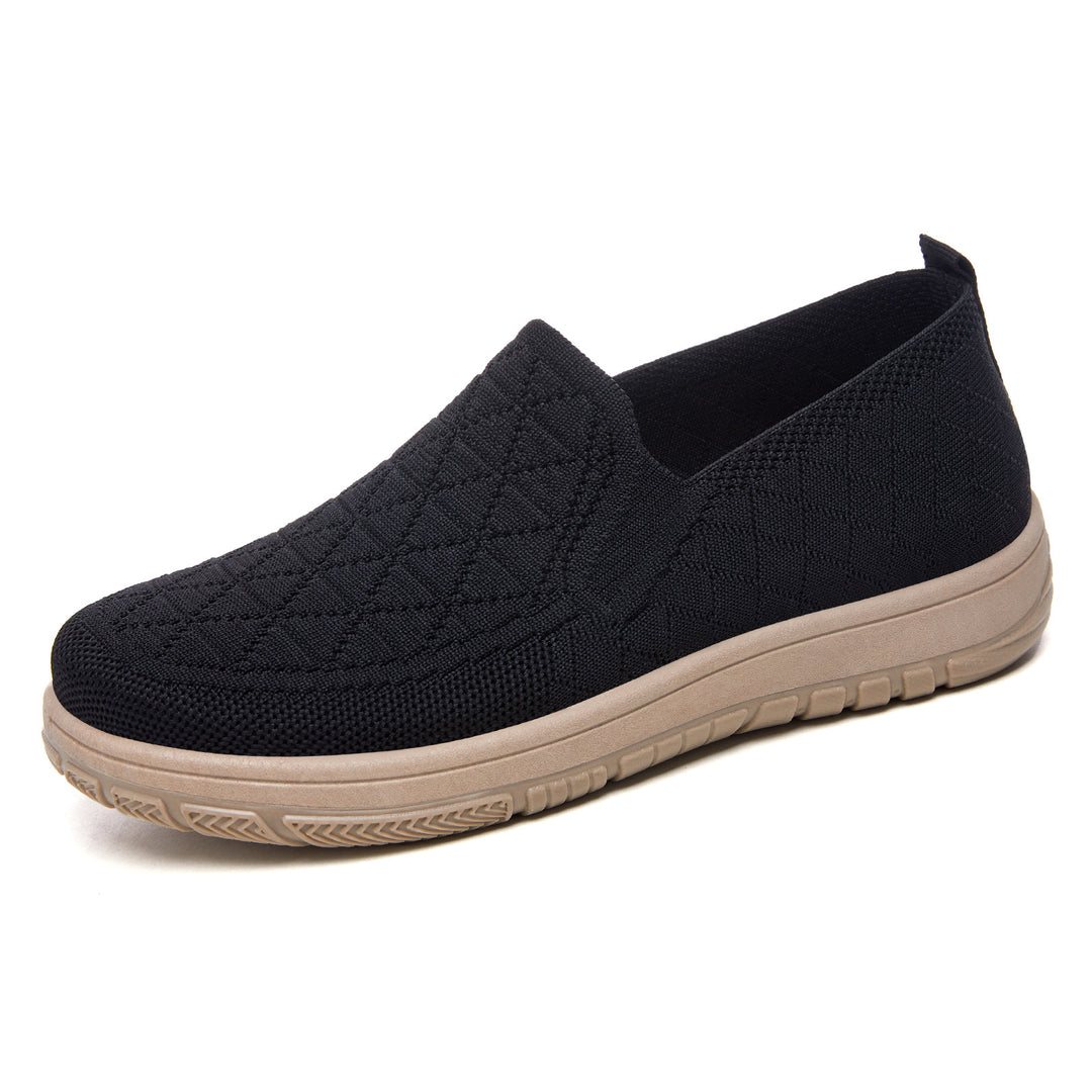 Damen nan atmungsaktiver Strick-Slipper mit orthopädischer Stoßdämpfung und flexibler Profilsohle Drune