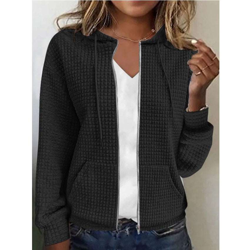 Damen Fleecejacke mit Strukturiertem Waffelmuster Drune