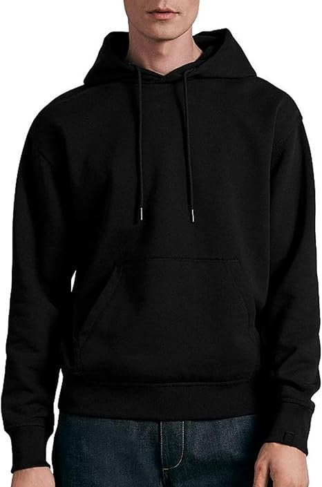 Herren nan lässiger Kapuzenpullover mit Kängurutasche, Tunnelzug und gerippten Bündchen Drune