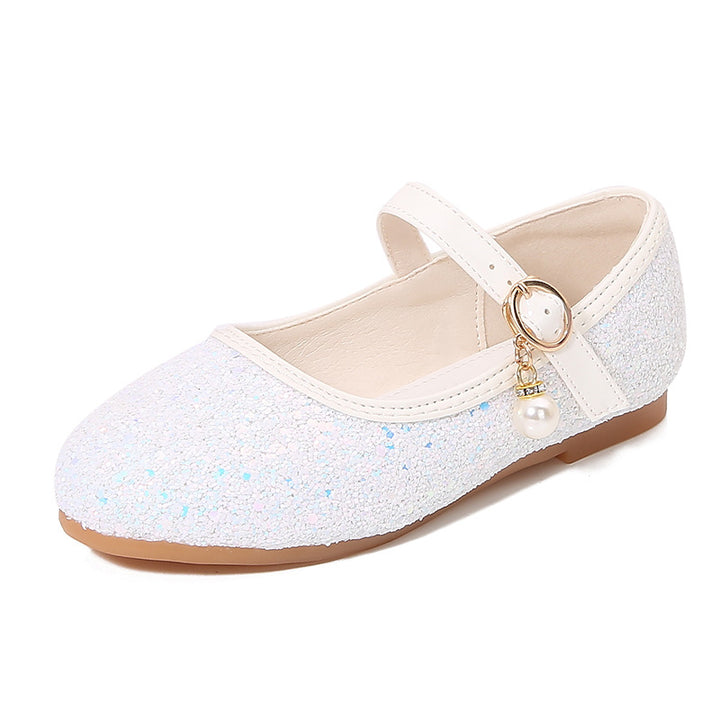 Mädchen Glitzernde Mary Jane Ballerinas mit Perlenapplikation Drune