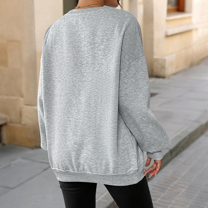 Damen lässiger Oversized-Sweater mit strukturiertem Design Drune