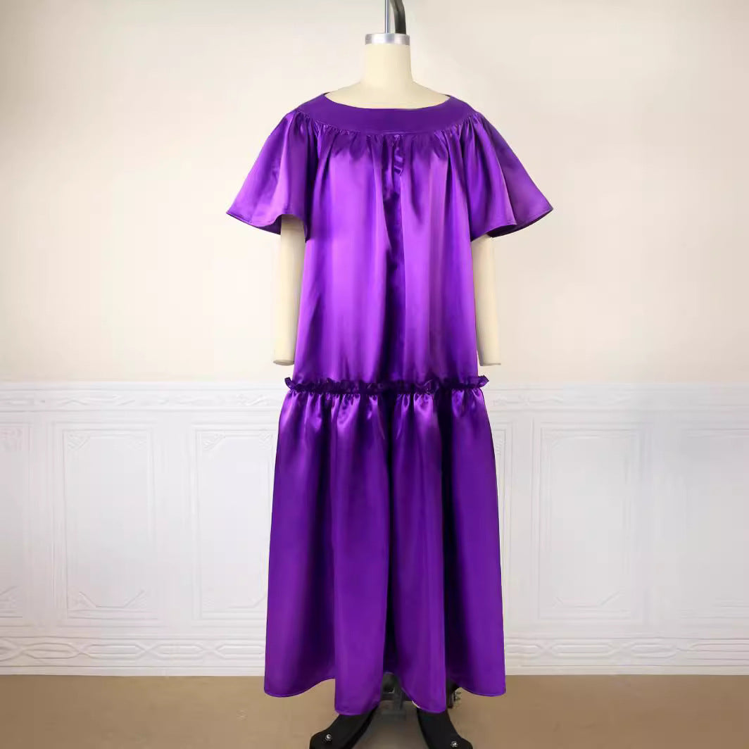 Damen Fließendes Maxikleid mit voluminösen Ärmeln Drune
