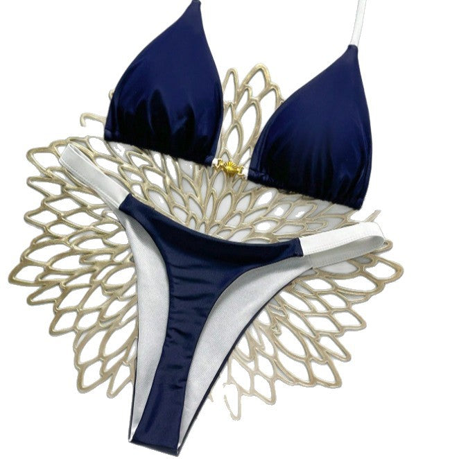Damen Triangel-Bikini mit modischen Kontrastdetails Drune