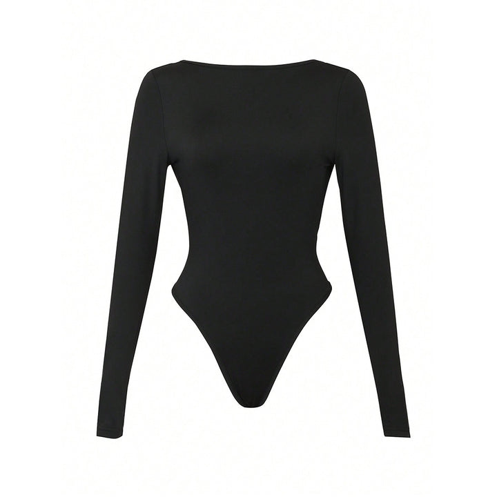 Damen figurbetontes Langarmshirt mit Rundhalsausschnitt und modischem Stretch Drune