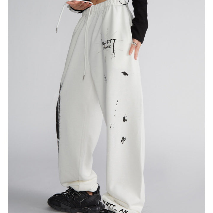 Damen Sweatpants mit modernem grafischem Print Drune