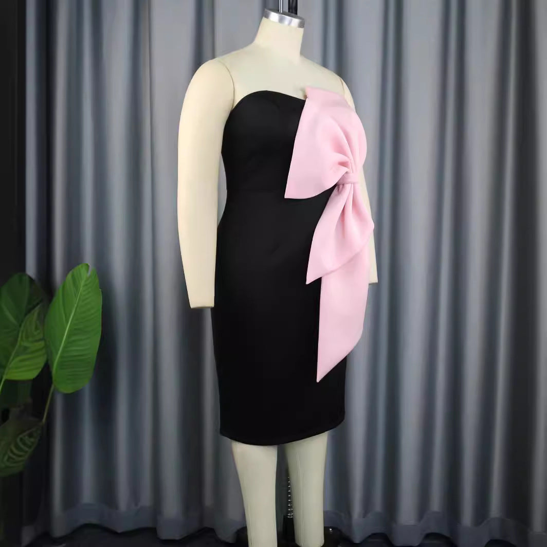 Damen Elegantes Abendkleid mit großem Schleifenakzent Drune