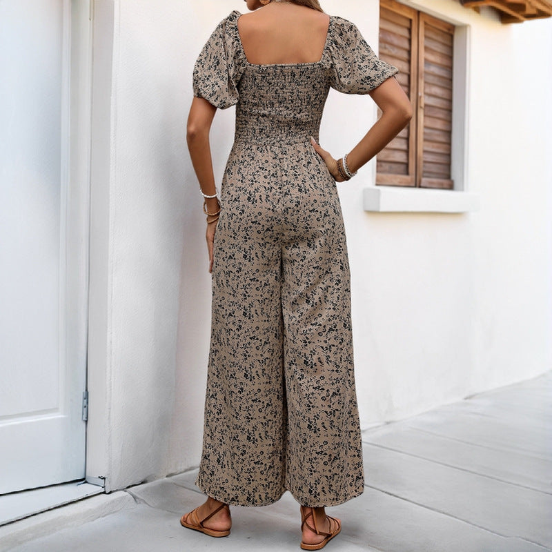 Damen eleganter und bequemer Jumpsuit mit floralem Muster Drune