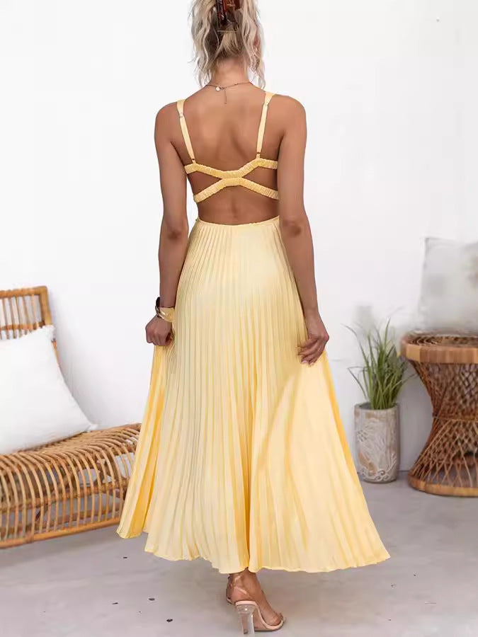 Damen Midikleid mit Plissee-Design Drune