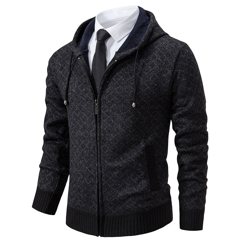Herren stylische Jacke mit modernem Wabenmuster und Kapuze Drune