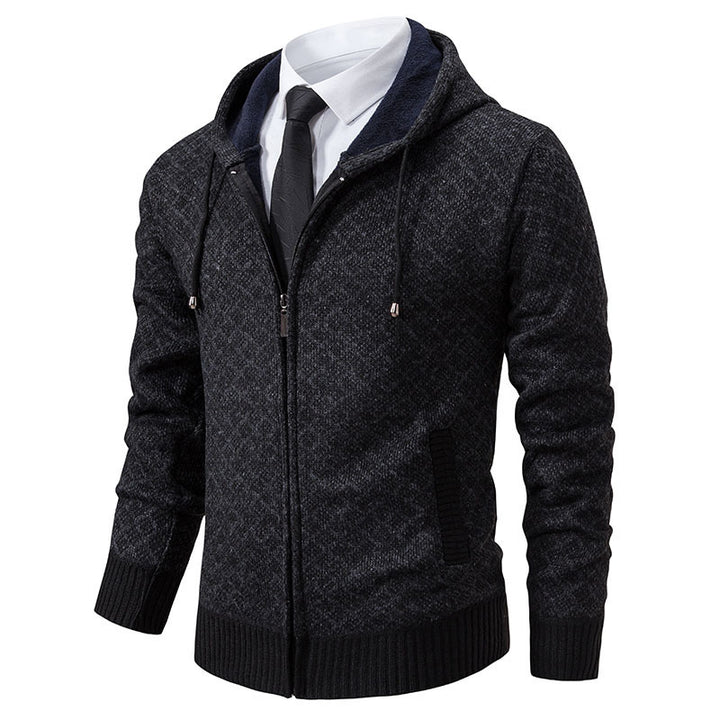 Herren stylische Jacke mit modernem Wabenmuster und Kapuze Drune