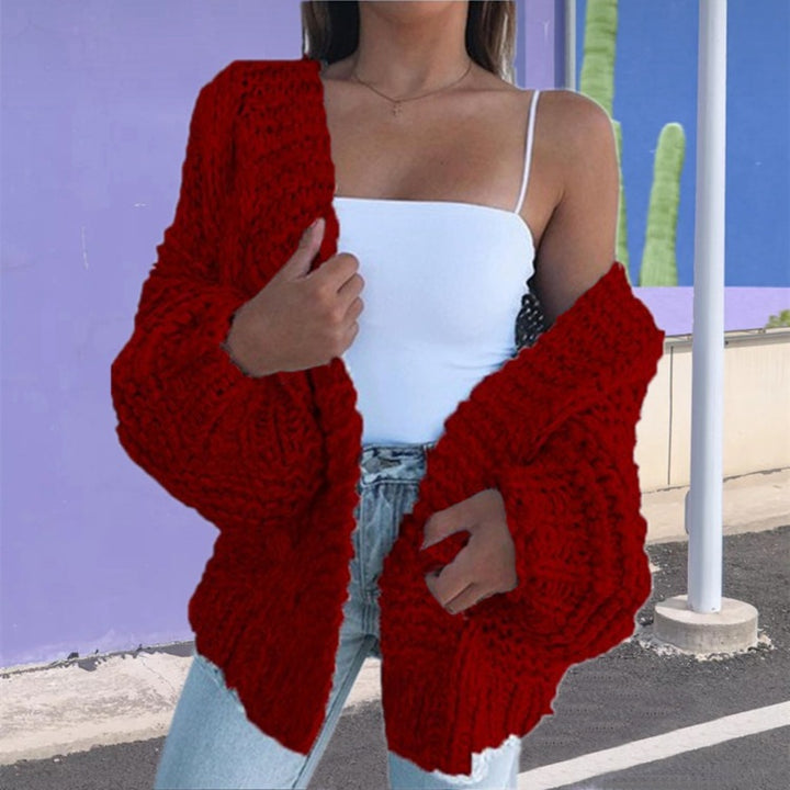 Damen Grobstrick-Cardigan mit oversized Passform und lässigem Design Drune