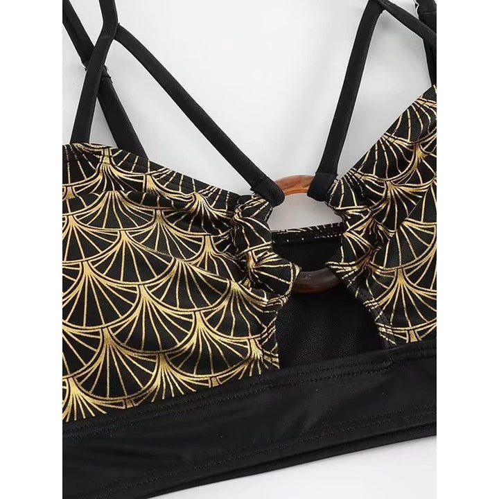 Damen Triangel-Bikini mit elegantem Schnitt und modischen Akzenten Drune