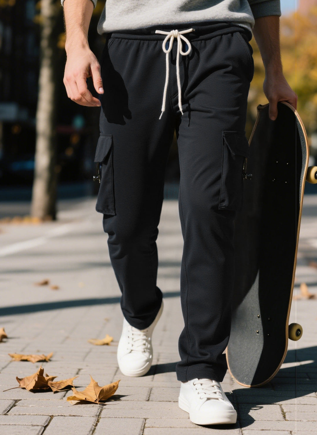 Herren lässige Cargo-Hose mit elastischem Bund und praktischen Seitentaschen Drune