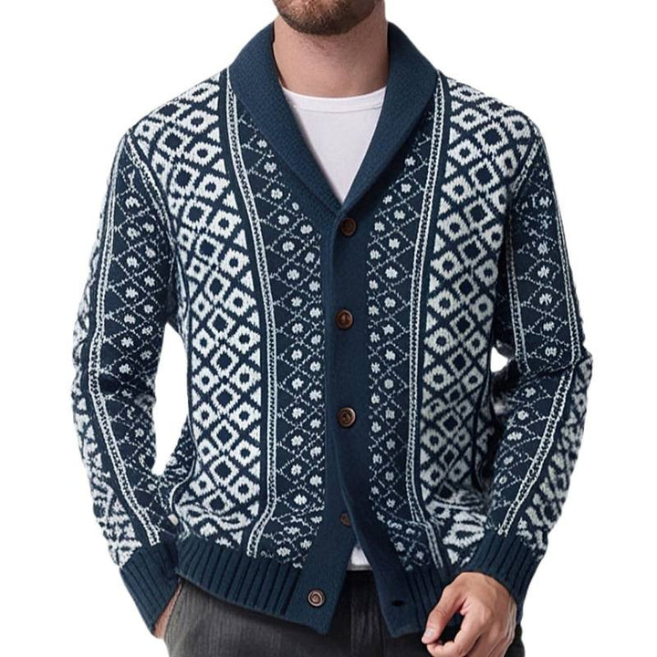 Herren Strickjacke mit traditionellem nordischem Muster Drune