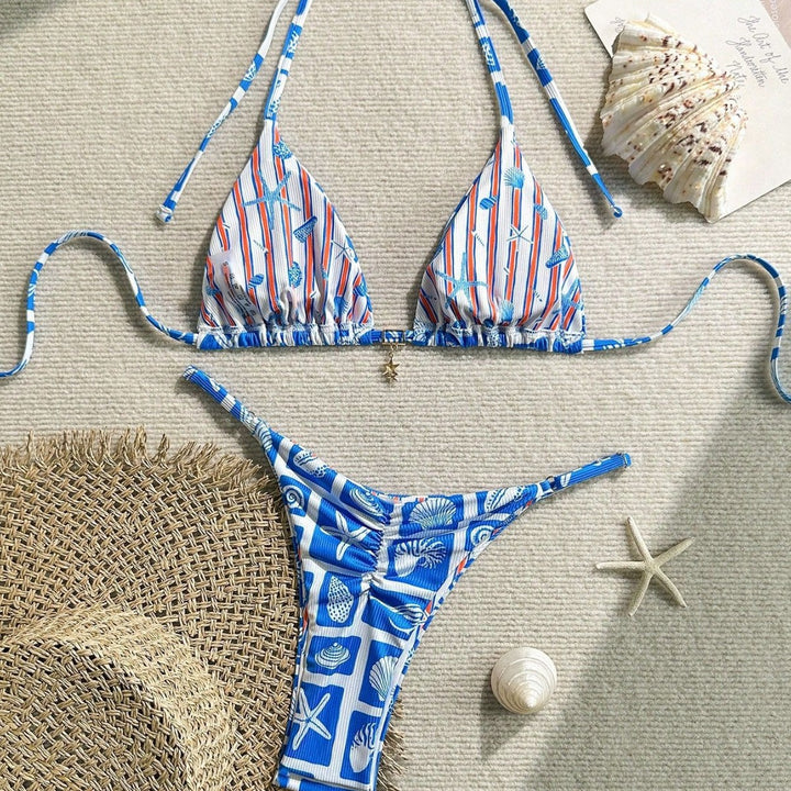 Damen Triangel-Bikini mit maritimem Design Drune