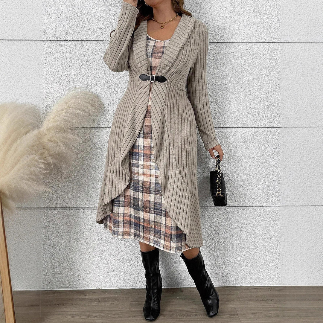 Damen Strickjacke mit asymmetrischem Saum und tailliertem Design Drune
