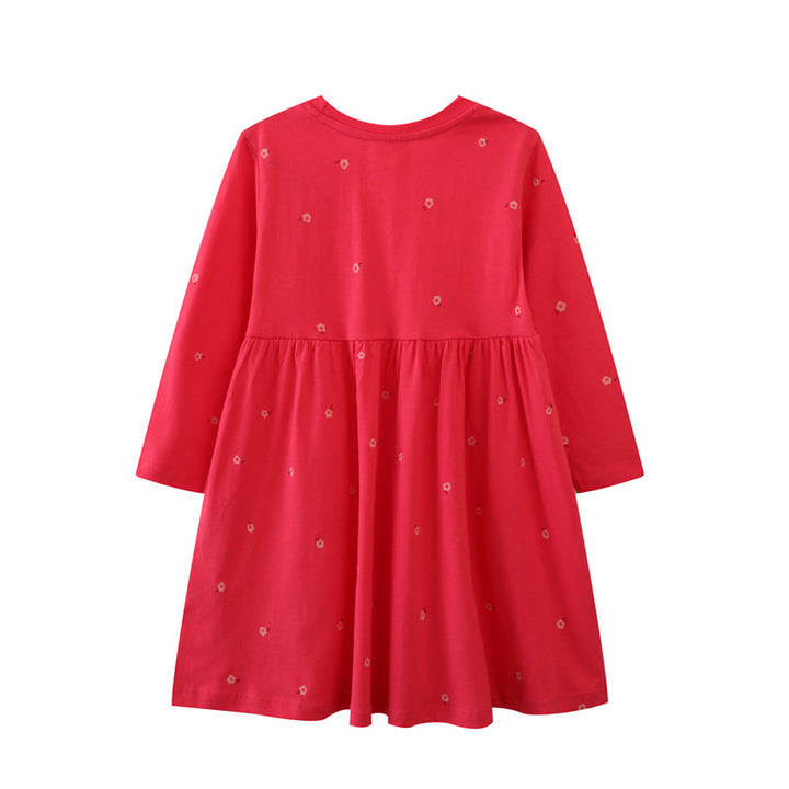 Mädchen Langarmkleid mit bezauberndem Einhorn-Design Drune