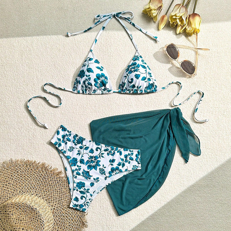 Damen Triangel-Bikini mit elegantem Wickelrock Drune